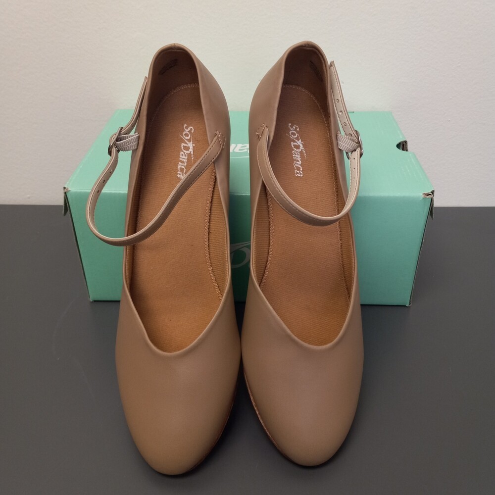 NEW....So Danca Leather Character Shoes Taupe Size 9.5 - Picture 7 of 9